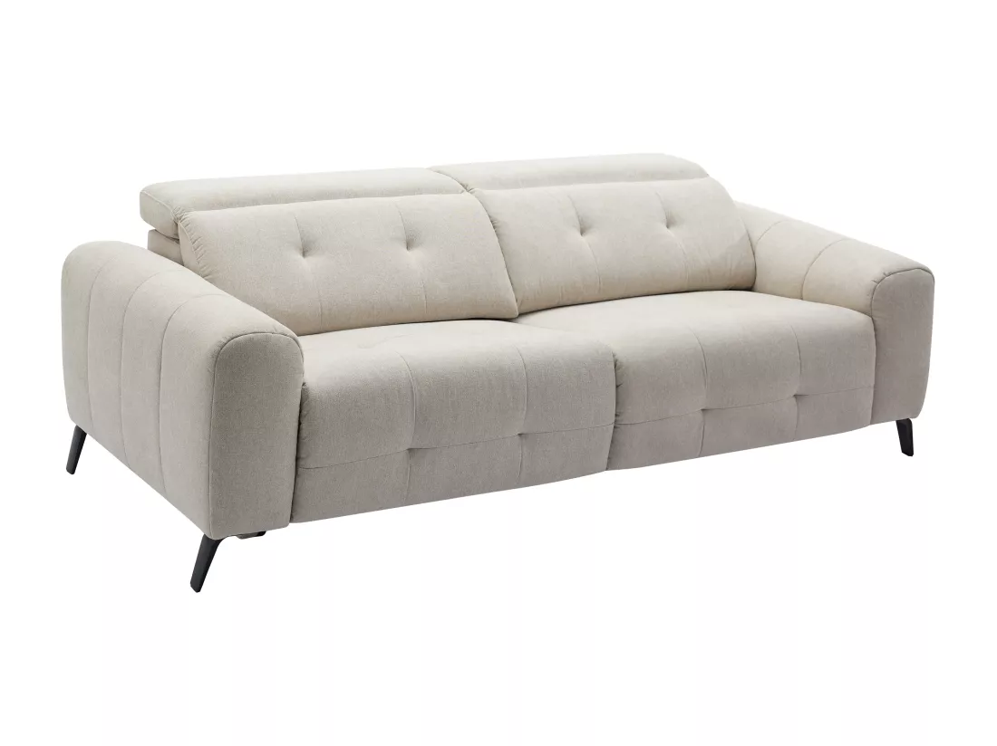 Canapé 3 places relax électrique en tissu beige CLODI
