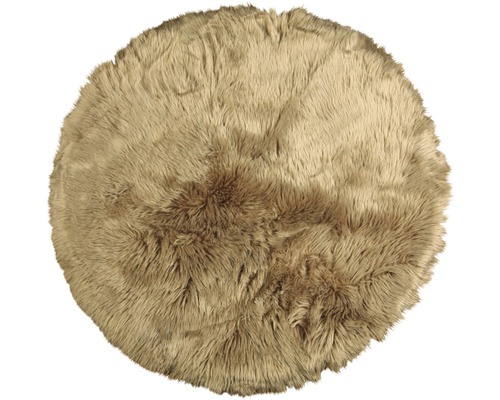 Zitkussen van imitatiebont, taupe, Ø 35 cm