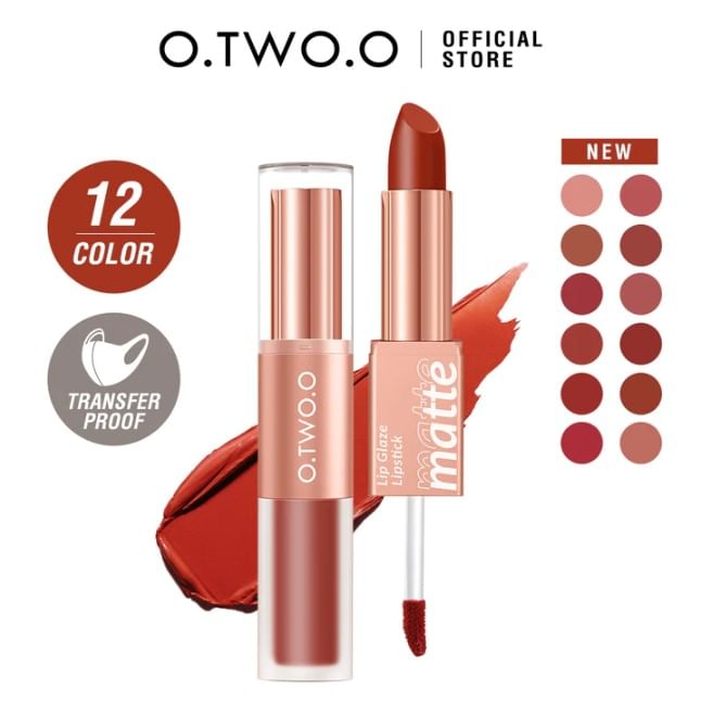 O.TWO.O - Nieuwe 2-in-1 lippenstift en lipmodder - 4 kleuren