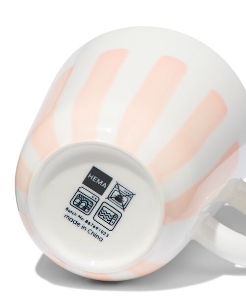 mug 280ml - new bone blanc et rose - vaisselle dépareillée