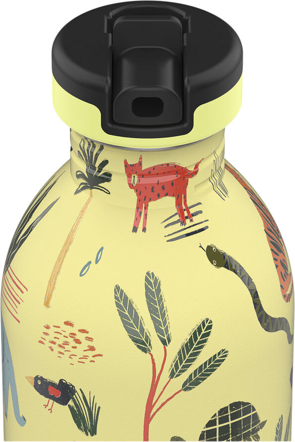 24Bottles Drikkeflaske - Urban Bottle - Jungle Friends - w. Sports Lid Gul