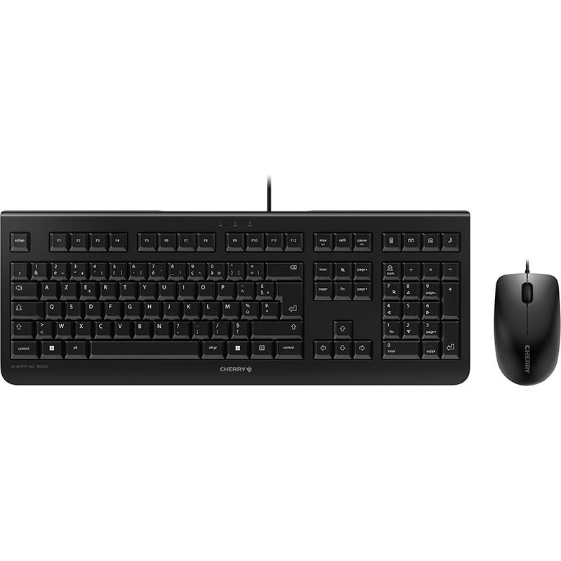 CHERRY DC 2000 Ensemble Clavier & Souris filaires, noir, USB, AZERTY - FR