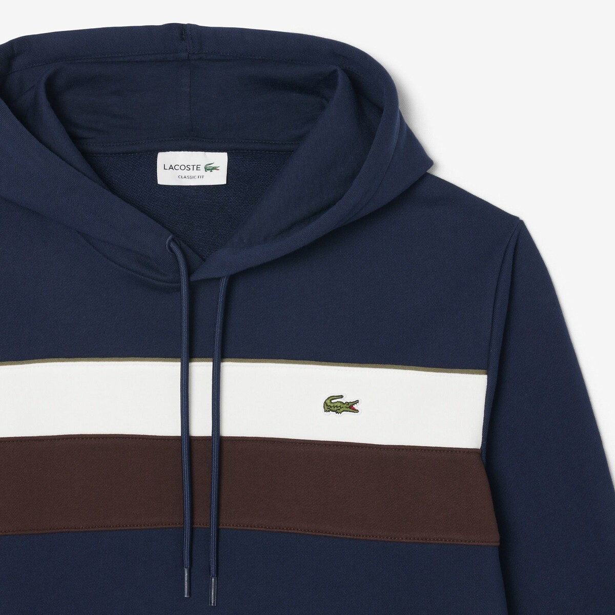 LACOSTE<br>Moletom com capuz e blocos de cor