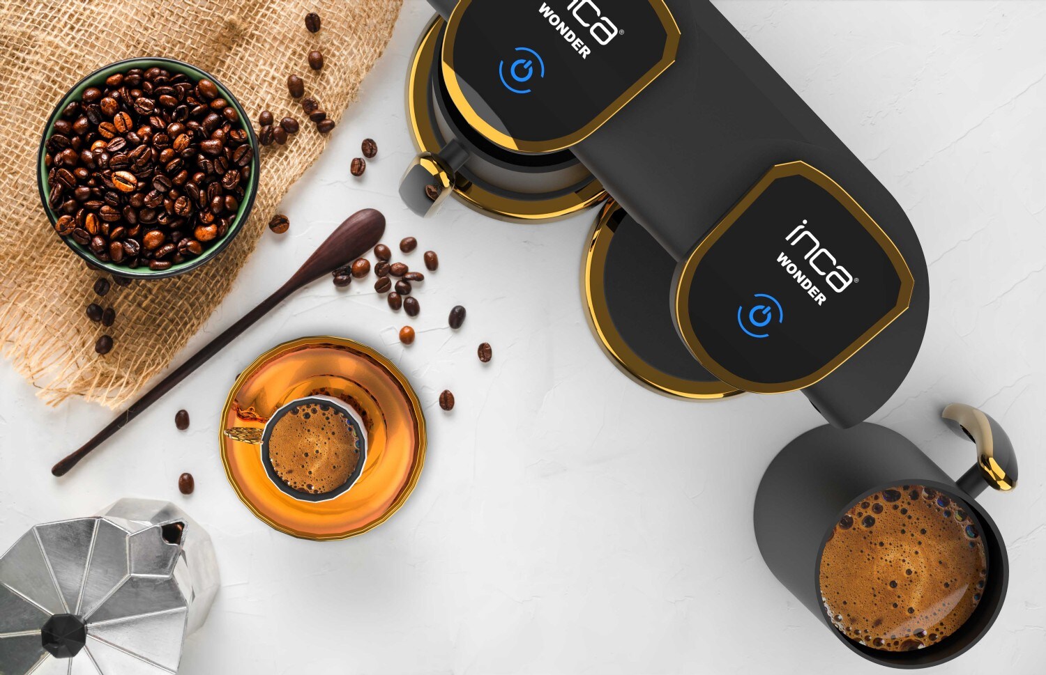 Turkische Kaffeemaschine Duo Wonder Serie IKM-02 Mokka