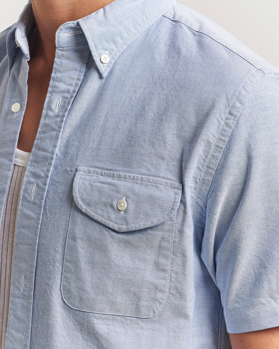 BEAMS PLUS Short Sleeve Oxford Shirt Light Blue