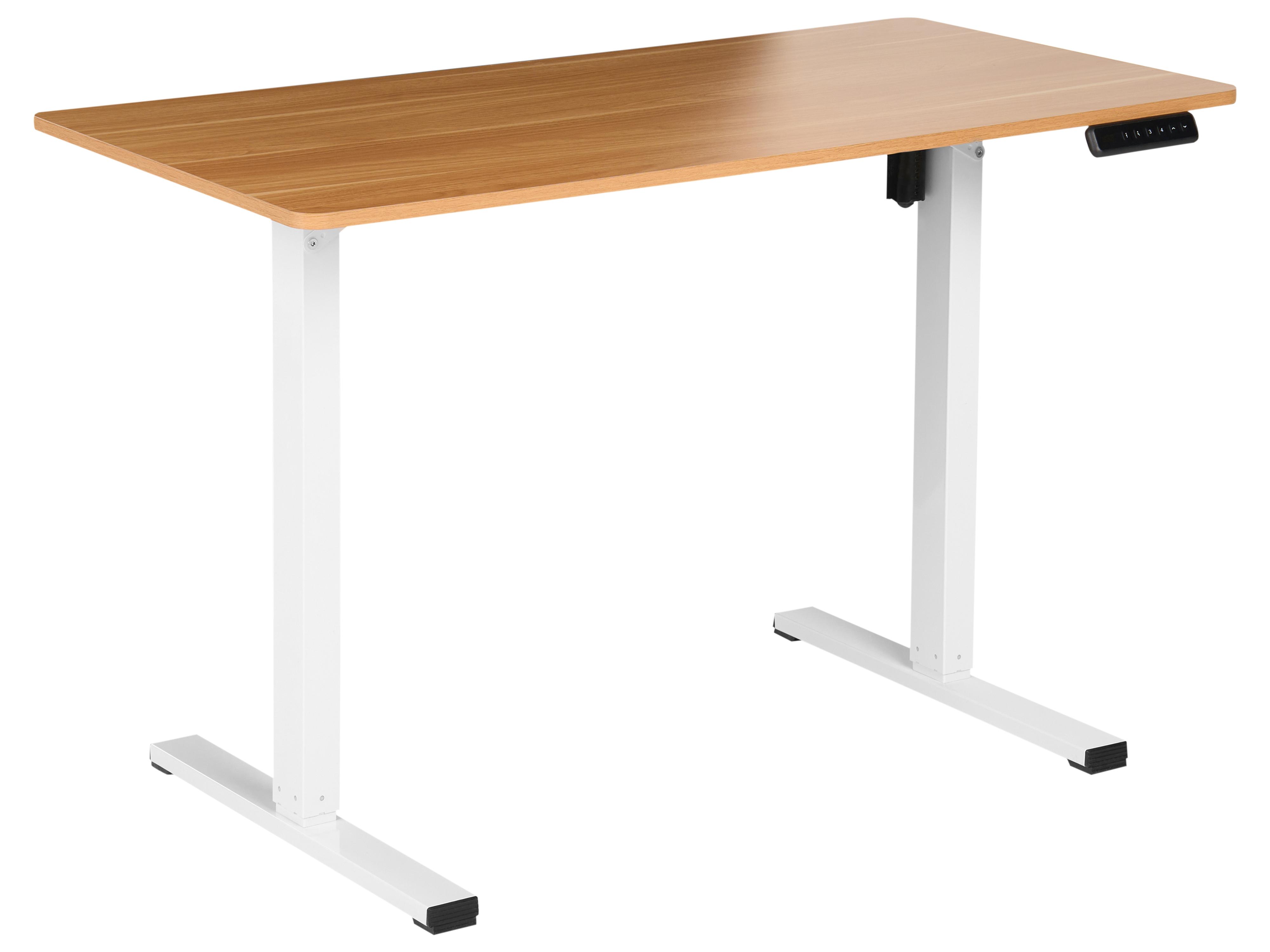 Elektrisch verstelbaar sta-bureau TAVARES Lichtbruin/wit 120 cm 60 cm