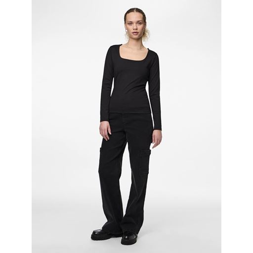 Pieces Neja Reversible Bluse, Black, XS