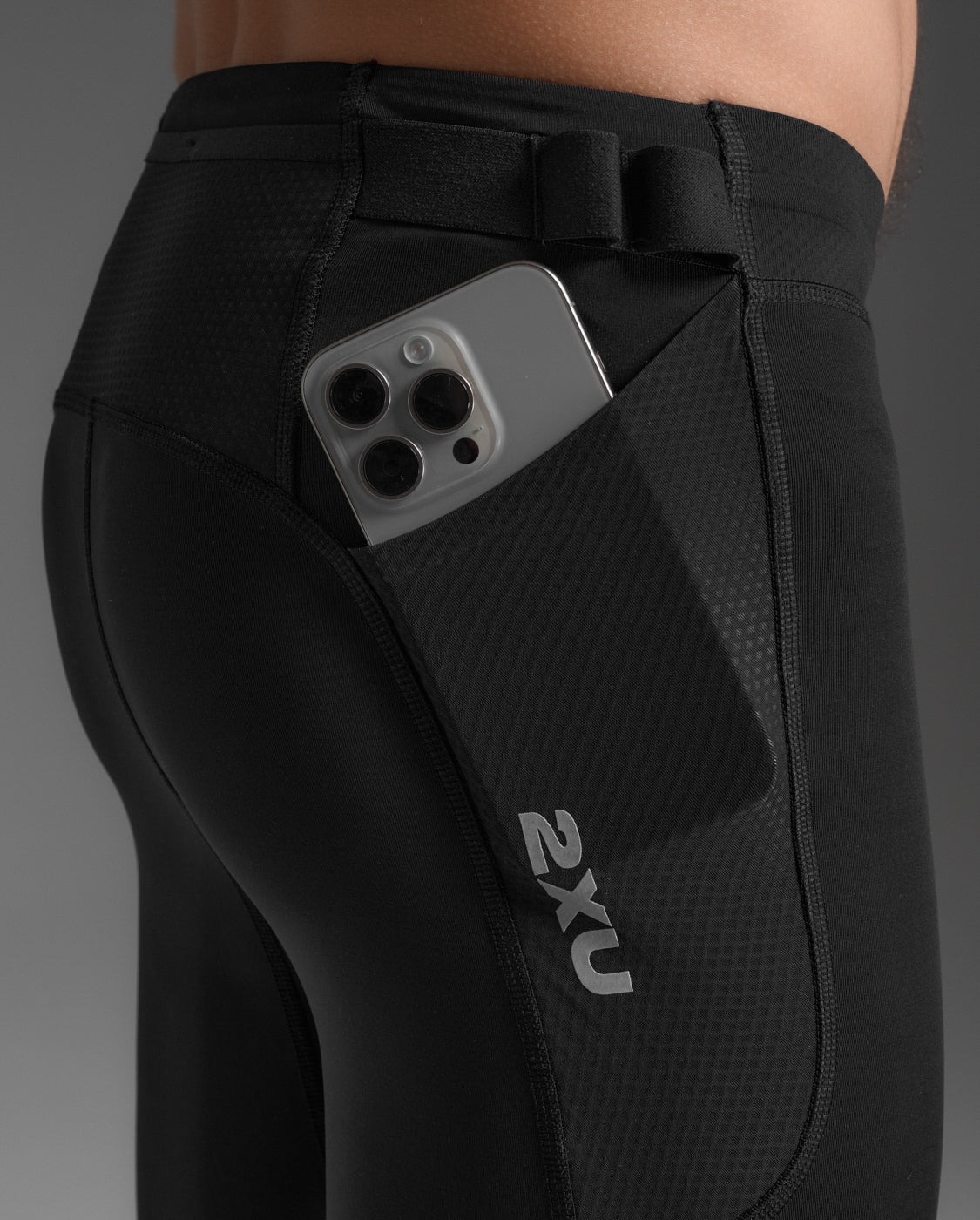Aero Mesh Compression Tights Herre Black/Silver Reflective