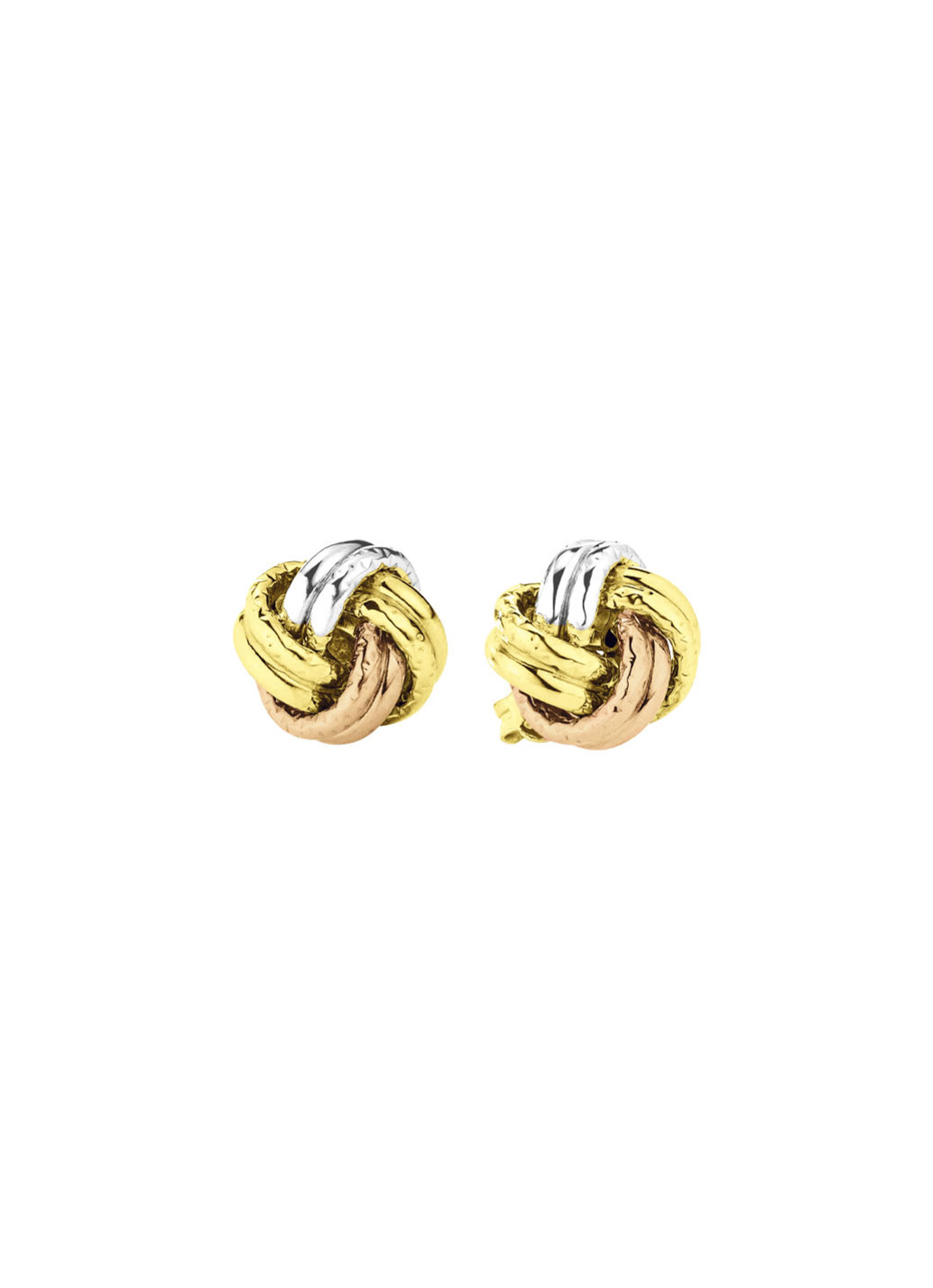 Ohrstecker in Knotenform, Tricolor
