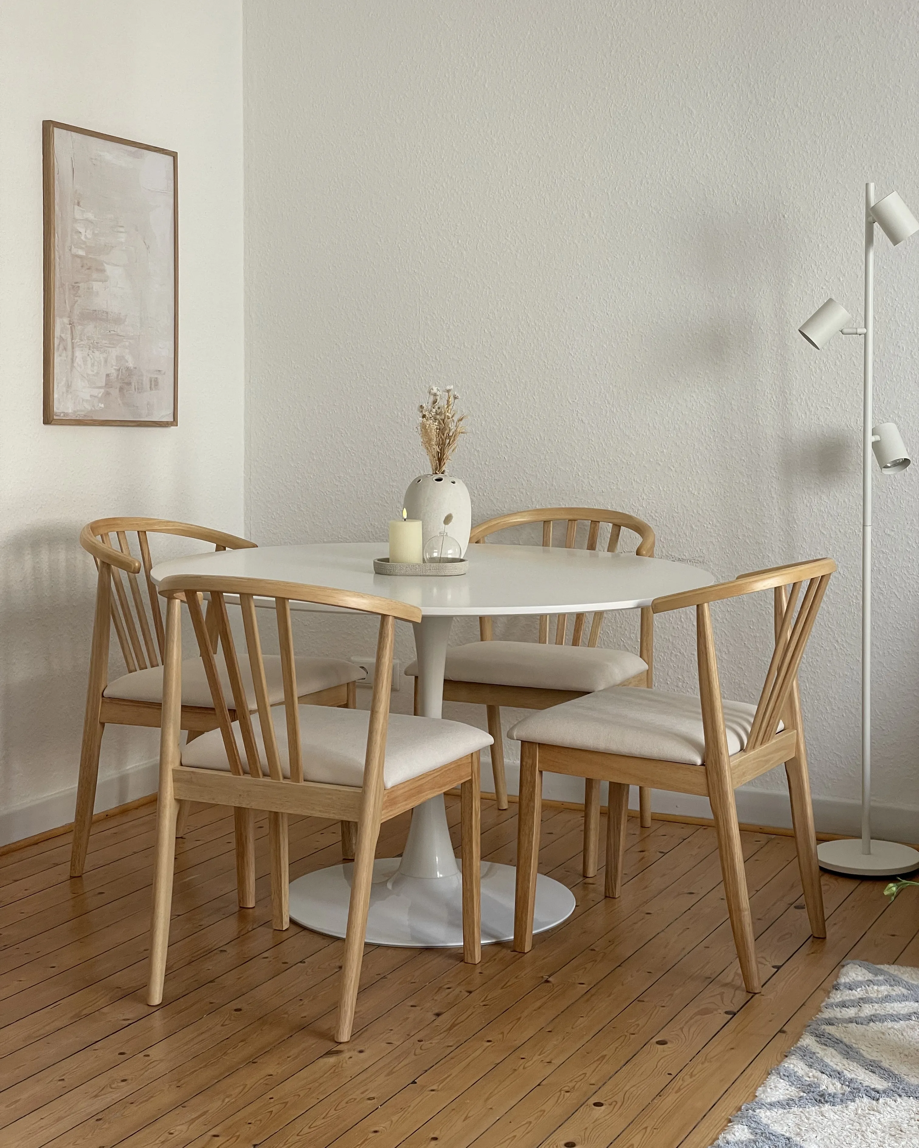 Set van 2 eetkamerstoelen CRAIG Hout Lichtbruin/beige