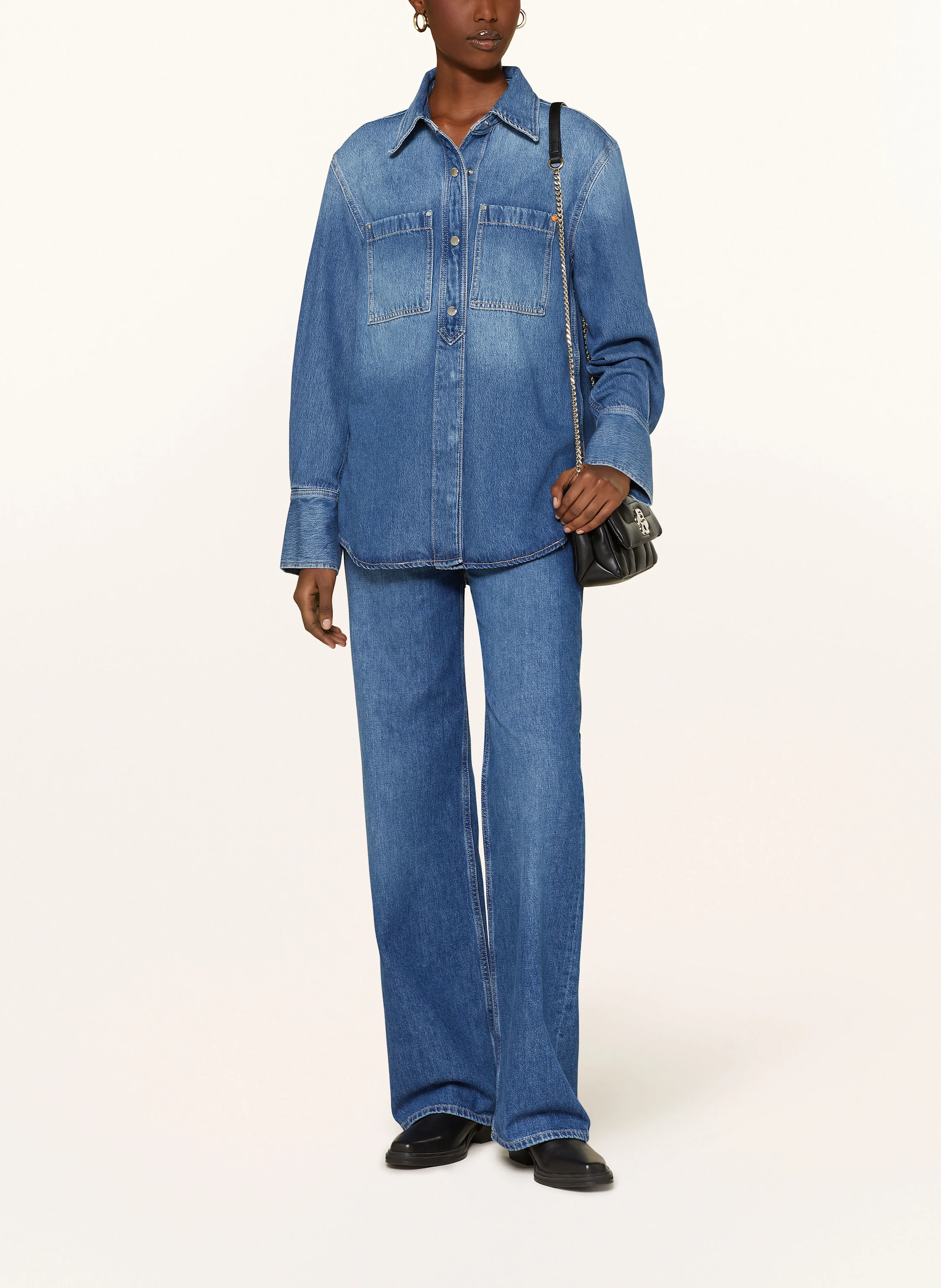 BOSS Hemdbluse CARGO in Jeansoptik