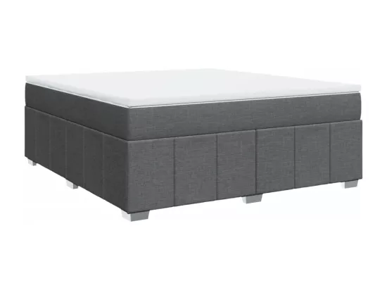 Sommier à lattes de lit avec matelas Gris foncé 180x200cm Tissu