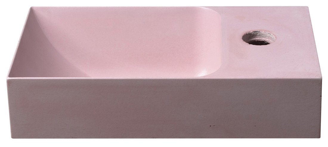 Sapho Piccolino fontein beton kraangat rechts 31x17cm roze