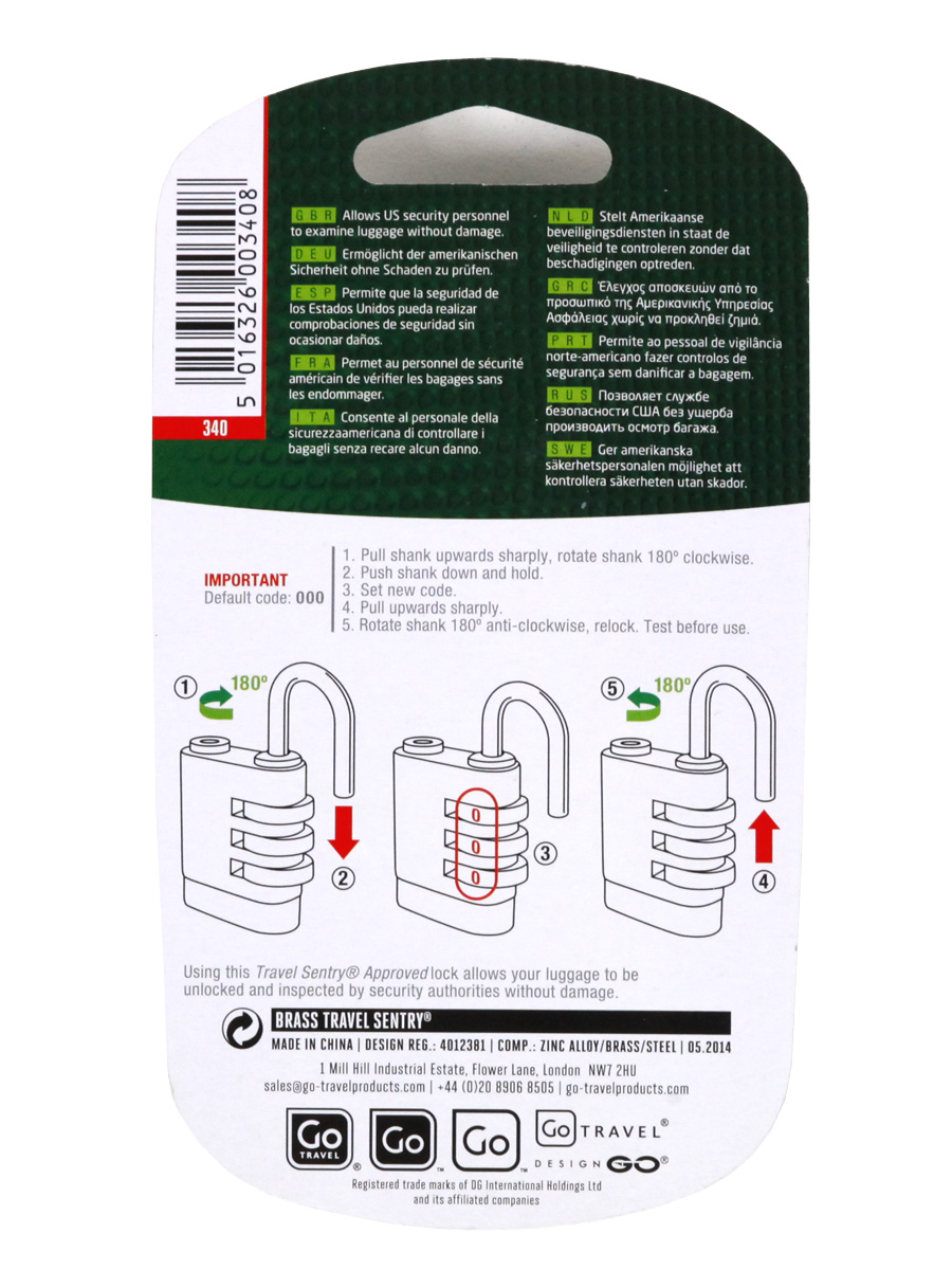 Cadenas À code TSA Go Travel SÀcuritÀ