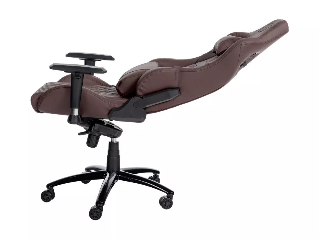 Chaise de bureau - Véritable cuir & Métal - Marron - Keren