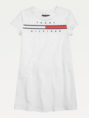 Vestido camiseta de algodão puro com logo adaptável