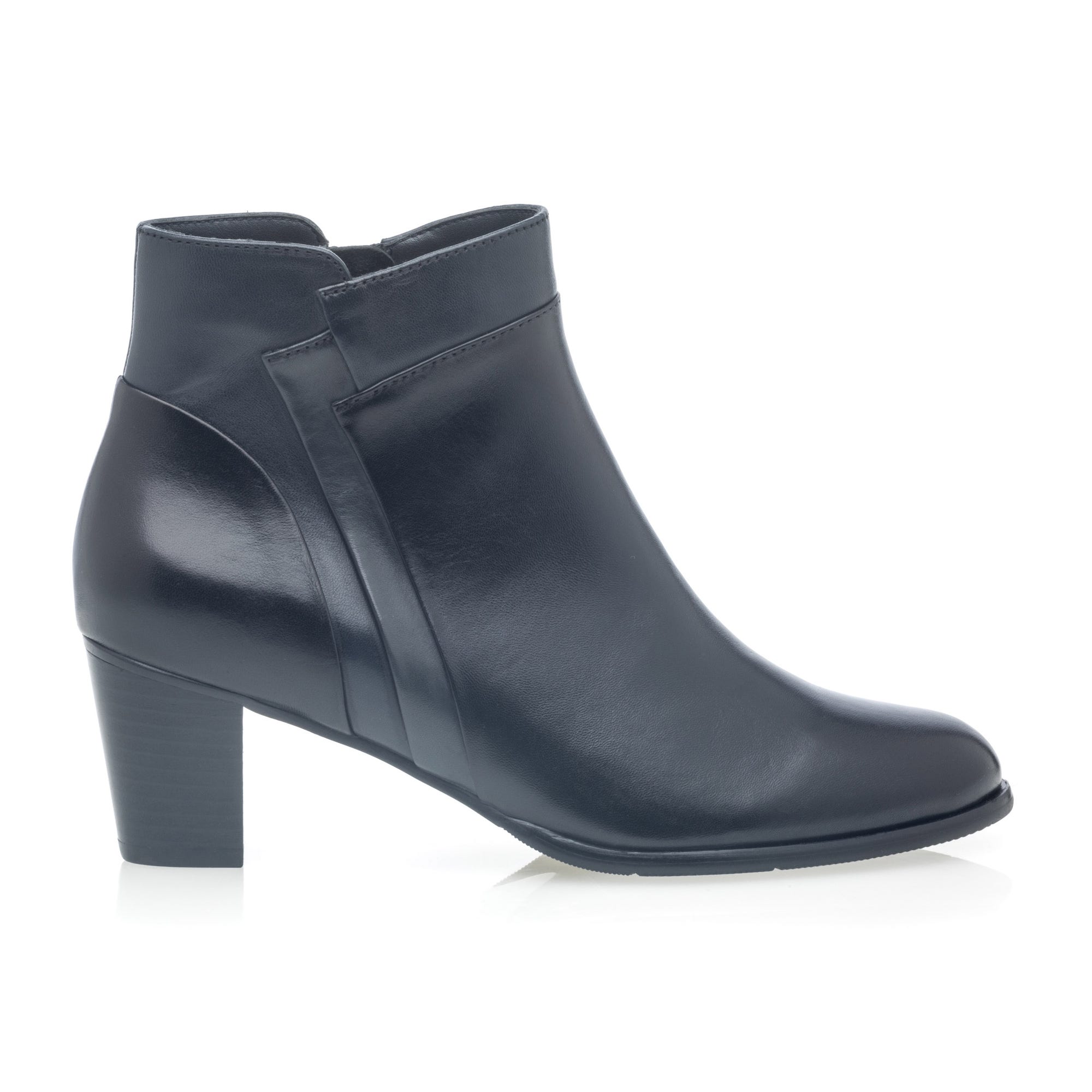Bottines à talon Femme en cuir noir