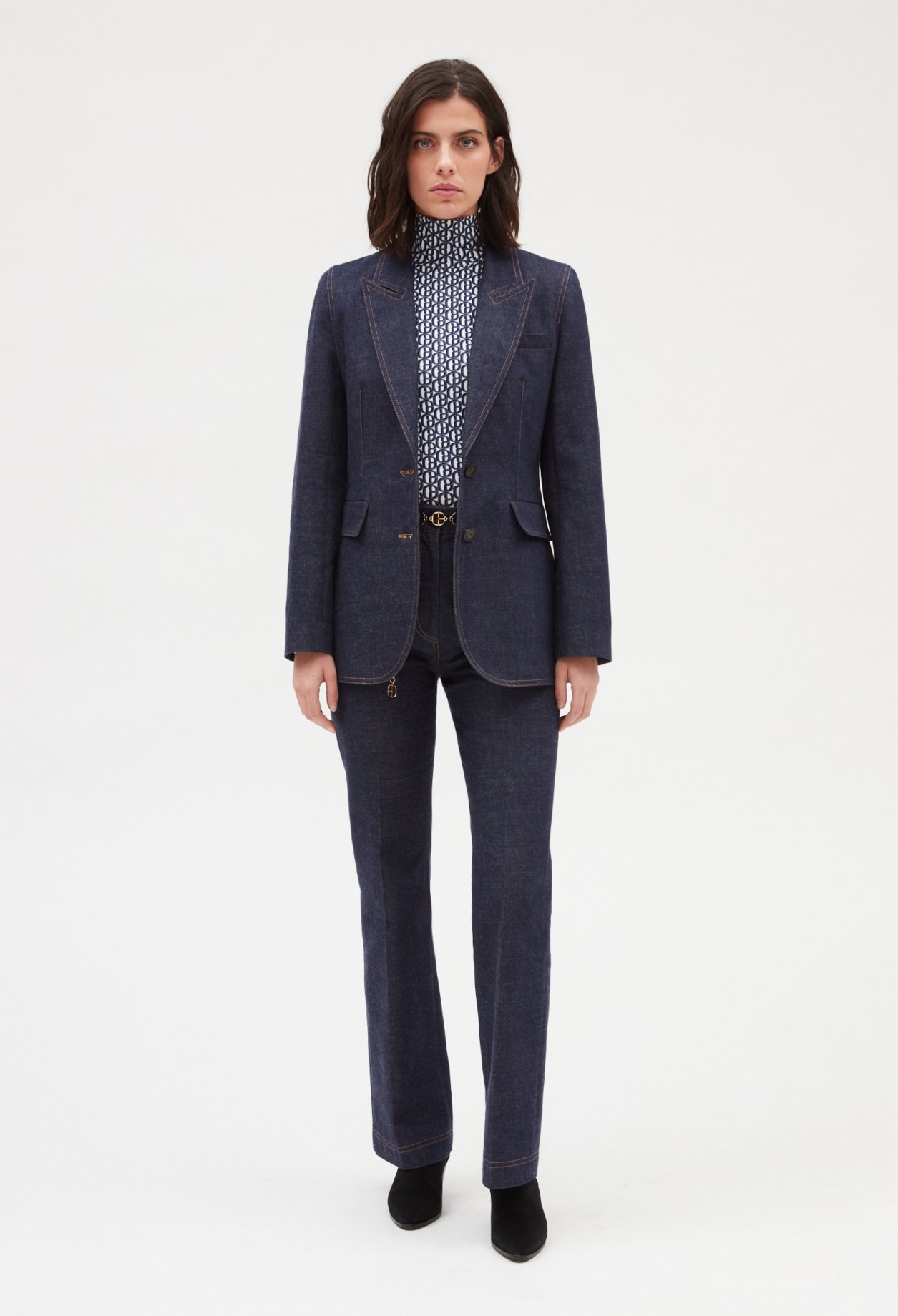 Pantalon long denim bleu brut