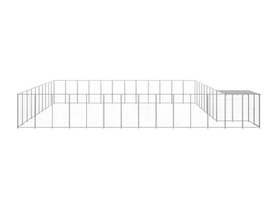 Chenil extérieur cage enclos argenté 770 x 550 x 110 cm 02_0000274