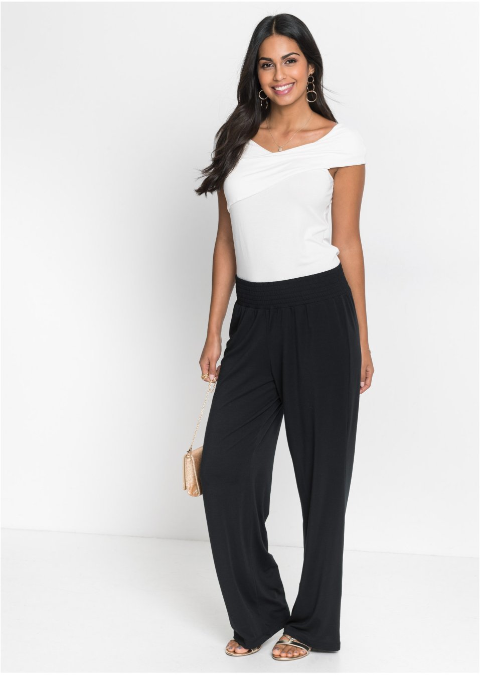 Pantalon palazzo en jersey