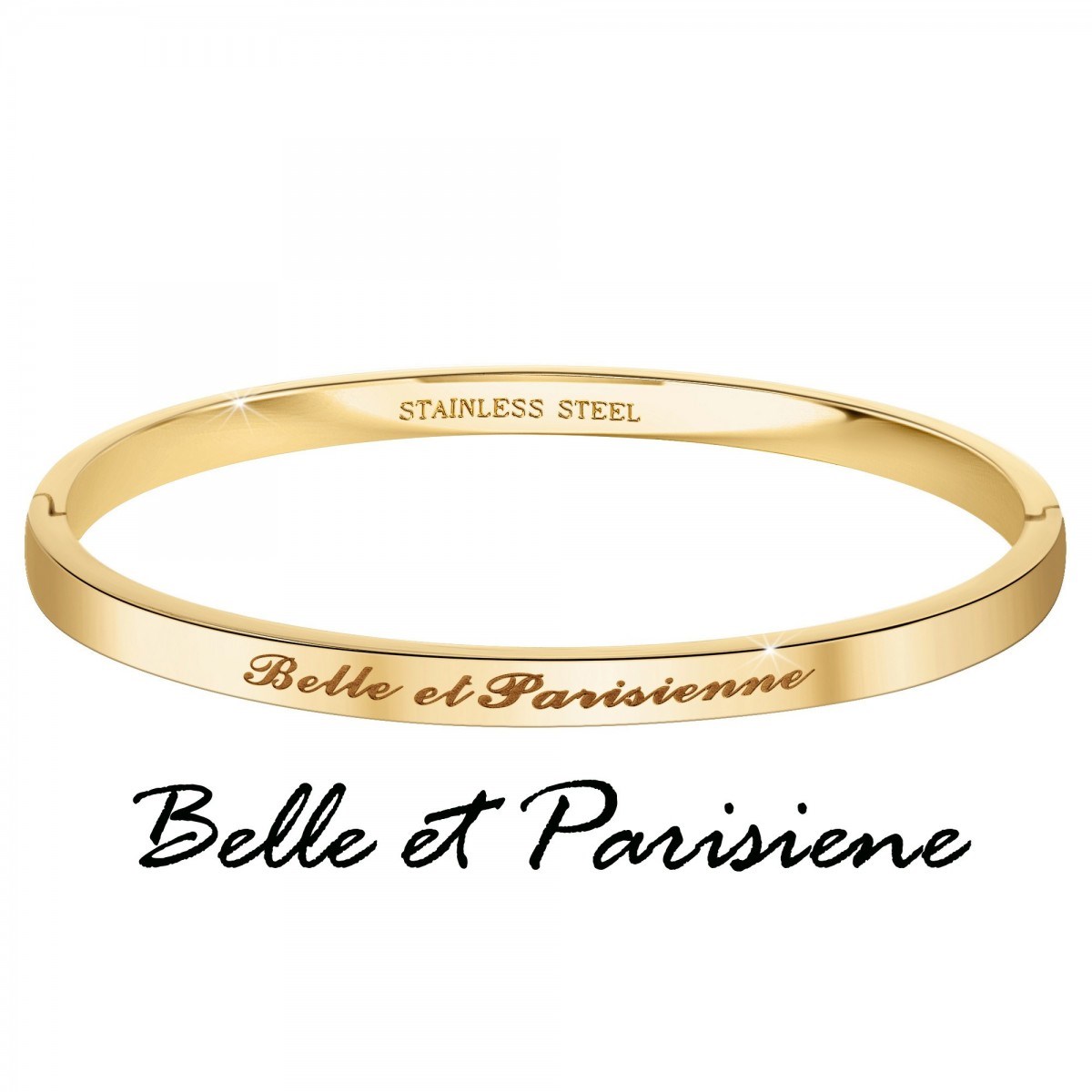 Belle et Parisienne - Bracelet SC Crystal en Acier Finement doré