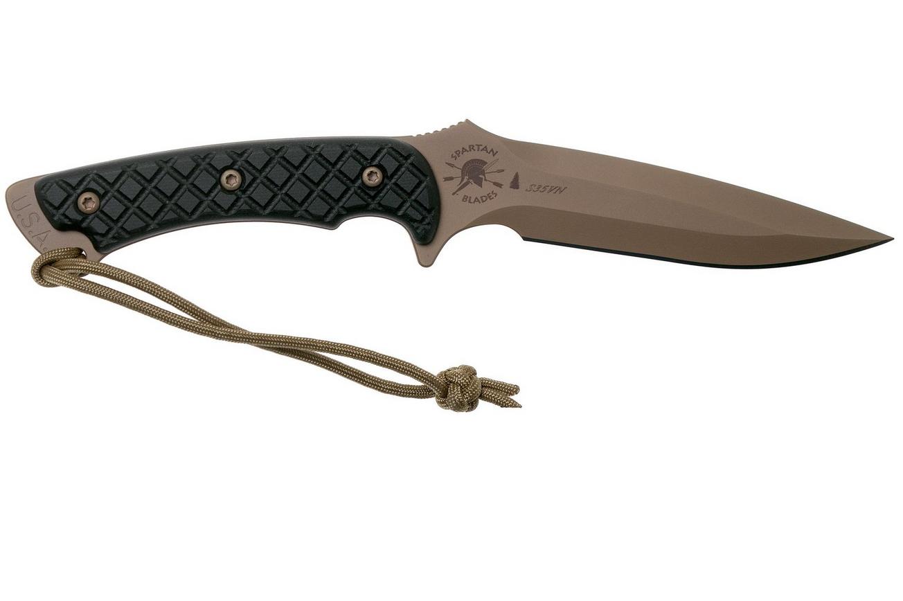 Spartan Blades Ares SB1DEBKKYTN Flat Dark Earth/Black/Tan Sheath survivalmes
