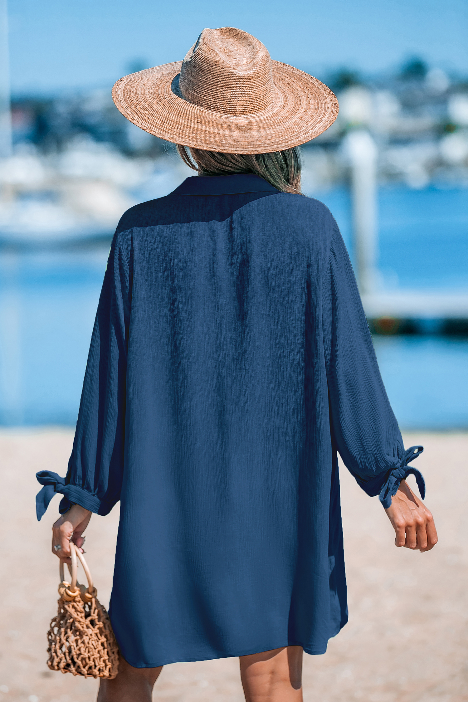 Robe chemise cover up à boutons