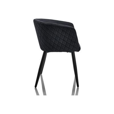 Burocean Ema - Chaise - accoudoirs - velvet polypropylene - noir