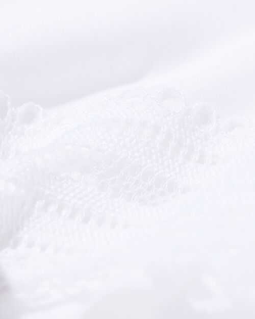 slip brésilien femme micro avec insert en dentelle blanc