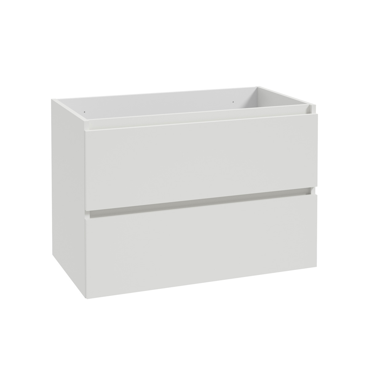 Fontana Rovigo badmeubel 80cm met witte wastafel zonder kraangat mat wit