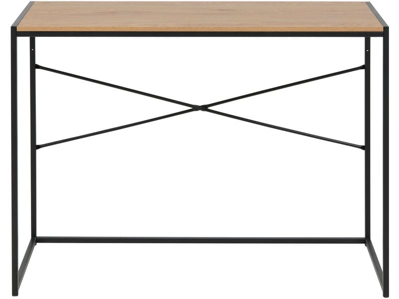 AC Design Tisch Seaford, Schwarz matt / Wildeiche matt Bürotisch im modernen Industriestil