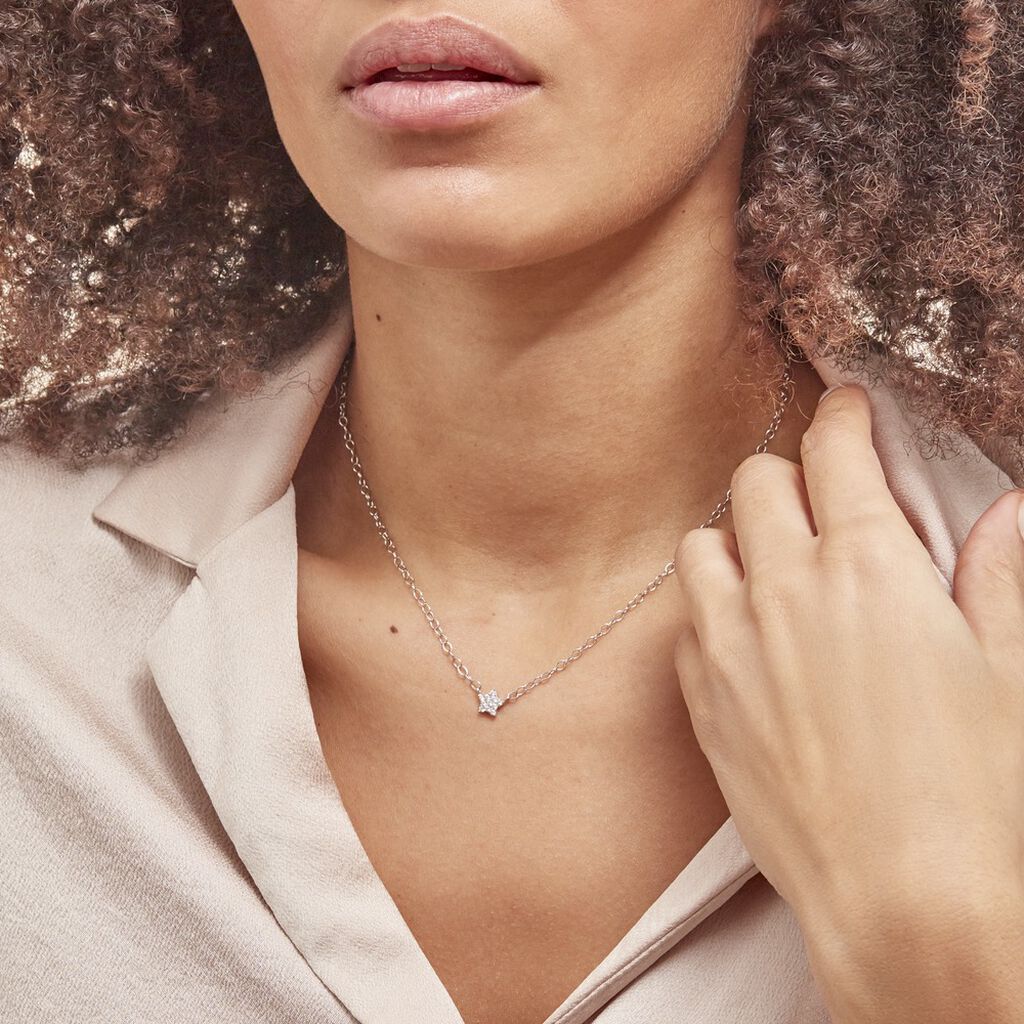 Collier Argent Magilos Oxydes De Zirconium