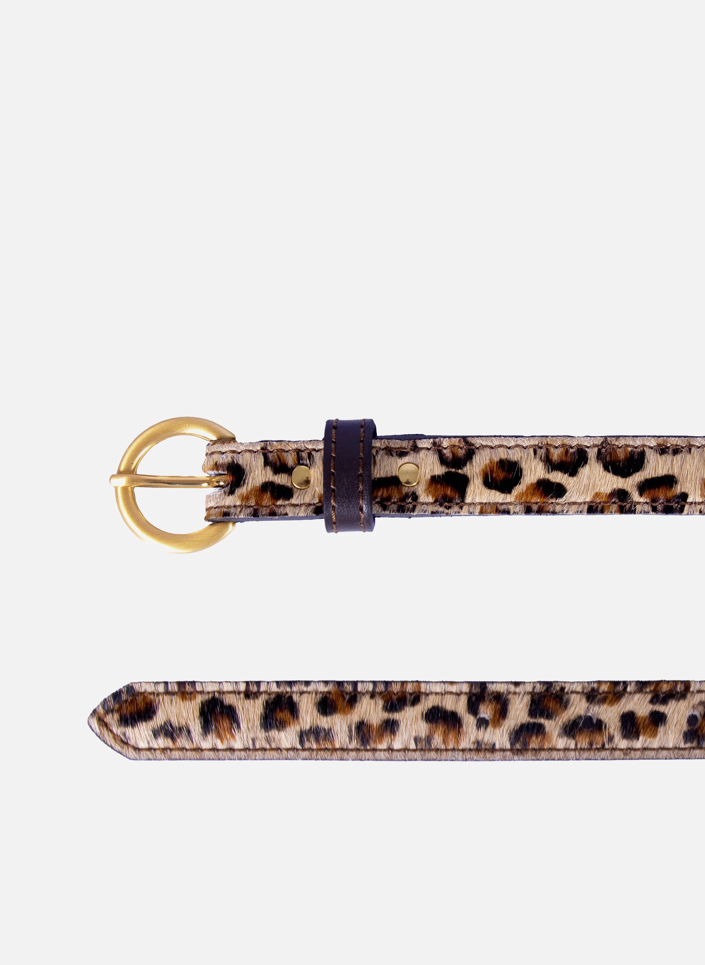 Ceinture boucle d'or cuir imprimé | Multicolore