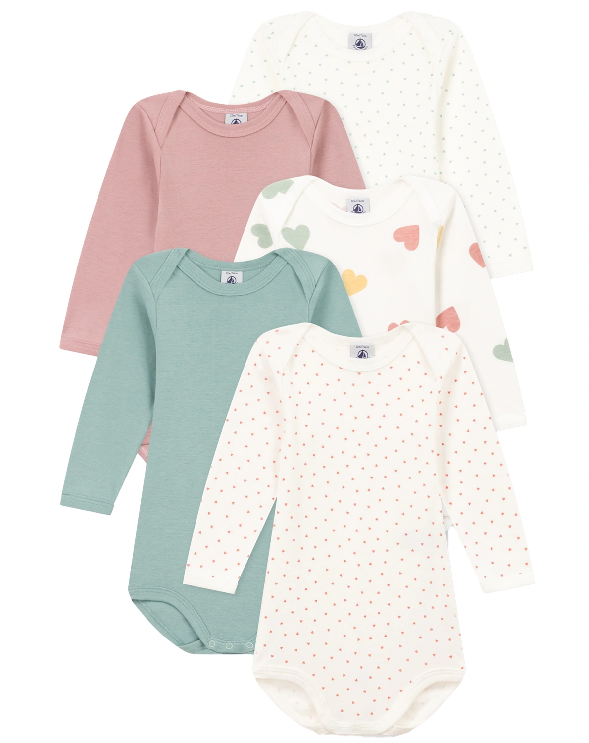 Langarmbody HEARTS in bunt