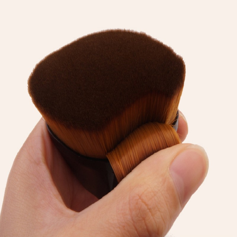 Flacher Foundation Make Up Pinsel Kosmetik Flat Top Brush  - Schwarz