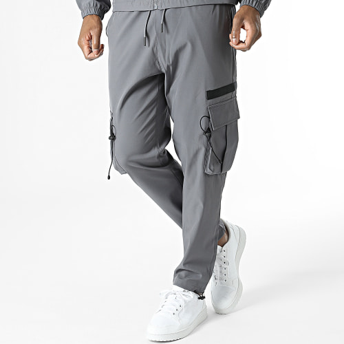 Ensemble Veste Zippée Et Pantalon Cargo Gris