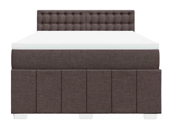 Sommier à lattes de lit avec matelas Marron foncé 160x200 cm