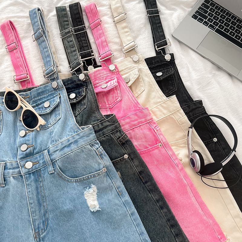 Babique - Versleten wijde denim romper
