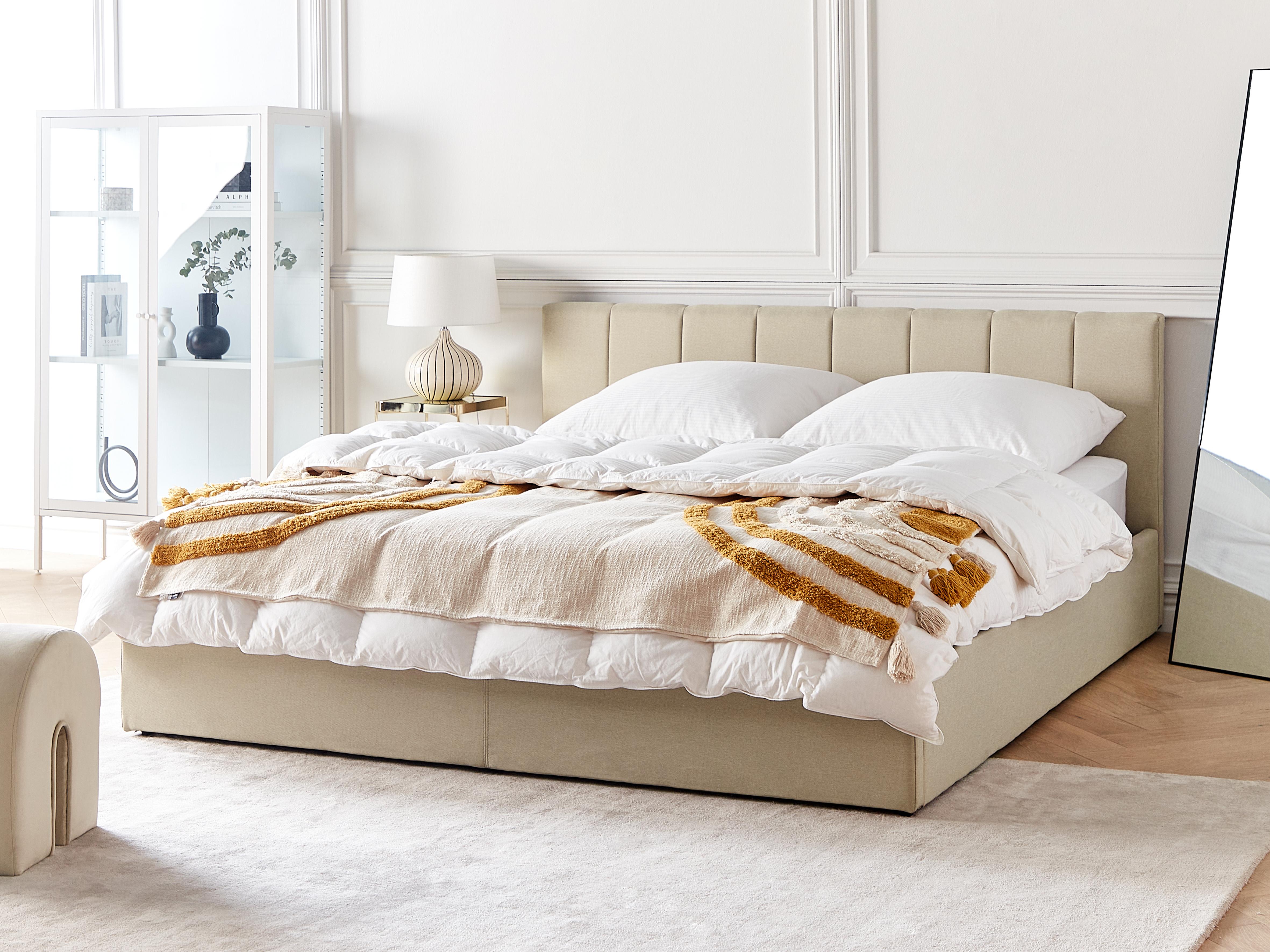 Bed met opbergruimte Stof DREUX 180 x 200 cm Beige