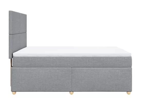 Sommier à lattes de lit avec matelas Gris clair 160x200cm Tissu