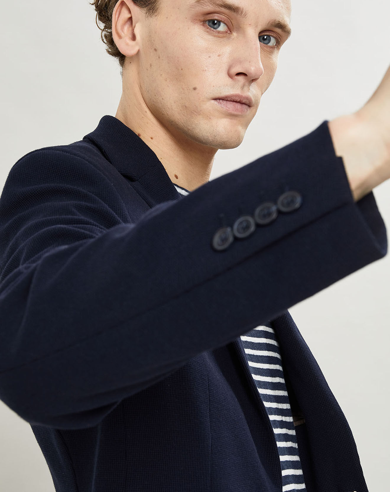 Hackett London Veste  en tricot unie bleu marine