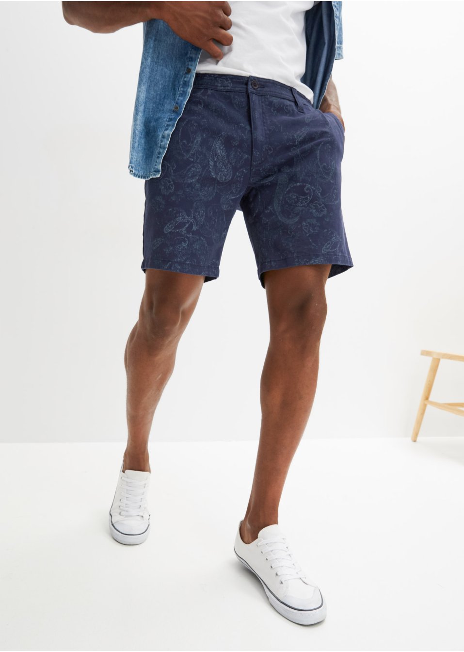 Short long avec imprimé paisley, Loose Fit