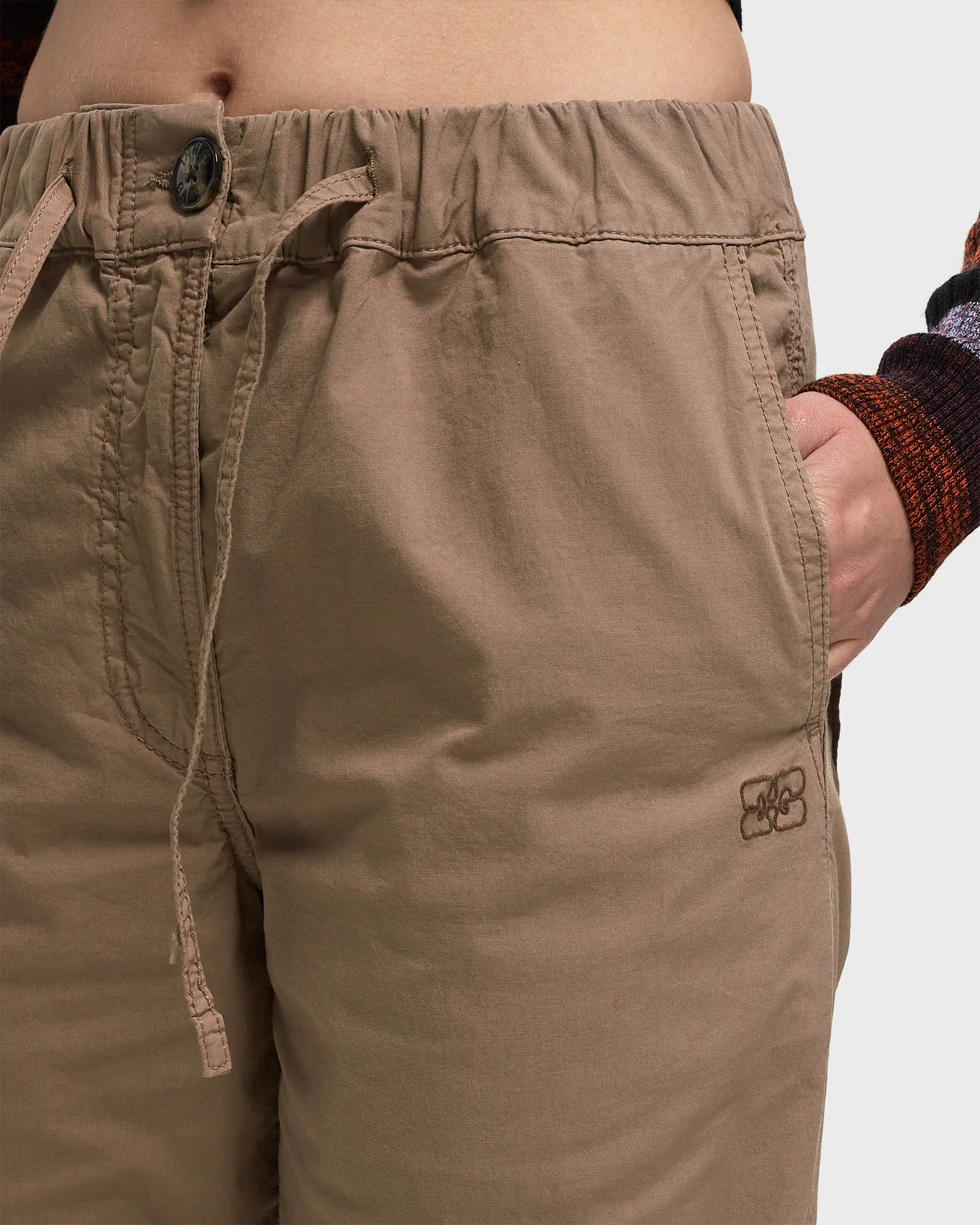 Ganni Washed Cotton Canvas Draw String Pants