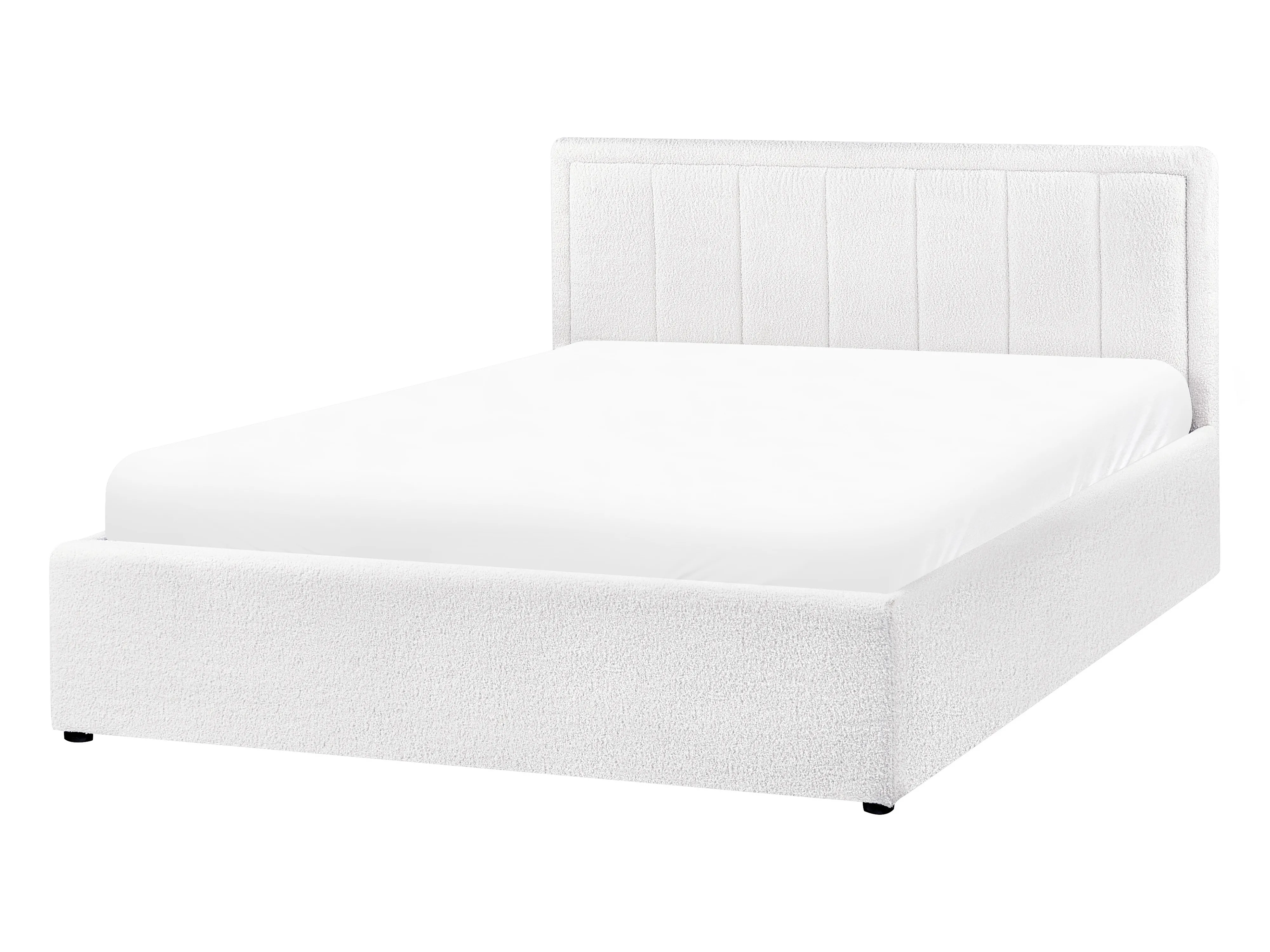 Bed met opbergruimte Bouclé MONTLAUR 140 x 200 cm Wit