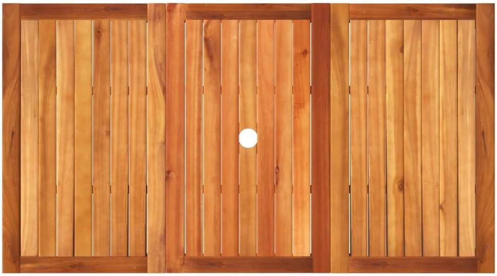 Gartentisch Schwarz 140 x 80 x 75 cm aus Polyrattan und massivem Akazienholz mit Stahlgestell, Gartentisch wetterfest und UV-beständig