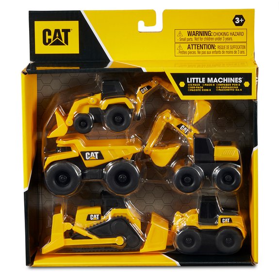 Pack de 5 véhicules CAT articulés little machine 8 cm