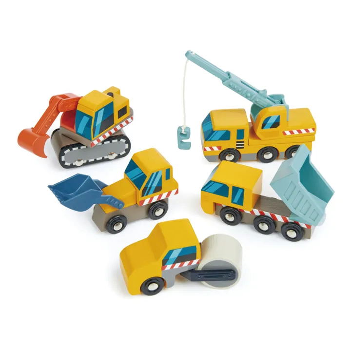Tender Leaf Toys Voitures de Construction en bois - Set de 5
