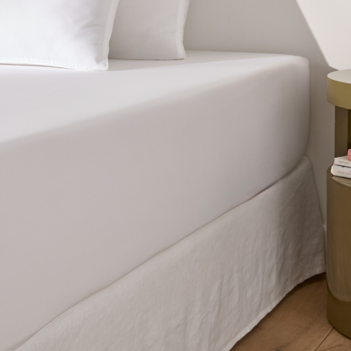LA REDOUTE INTERIEURS<br>Lençol de algodão cetim, dobra 30 cm, Opale