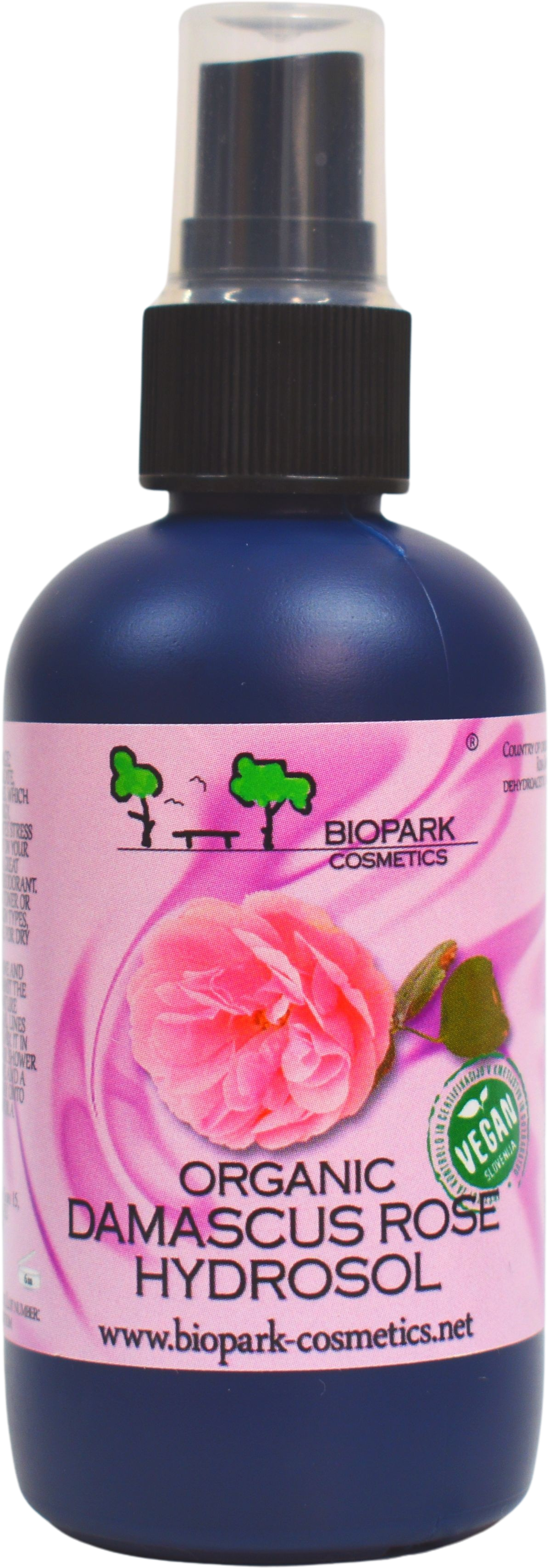 Biopark Cosmetics  Organic Damascus Rose Hydrosol, 100 ml