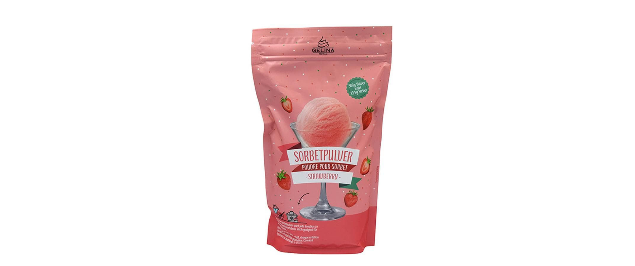 Royal Sorbet Erdbeere 500 gWassereispulver mit Erdbeergeschmack
